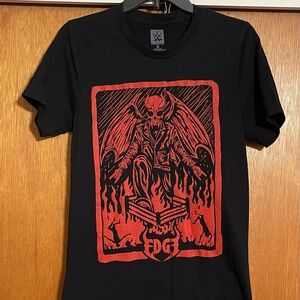 WWE Men's Black Tee with The Edge Red Graphic - Size Small